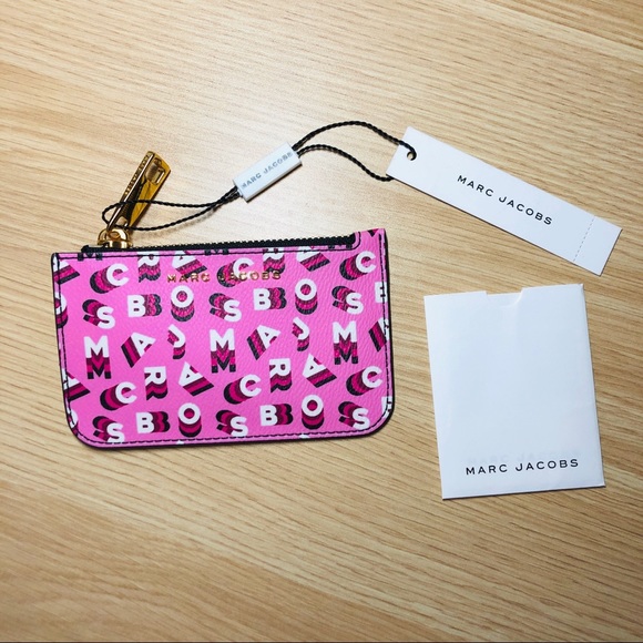Marc Jacobs Handbags - Marc Jacobs pink logo printed coin key purse